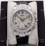 R7 Swiss Replica Rolex Cosmograph Daytona Paved Diamond Dial Arabic Markers Watch 40mm